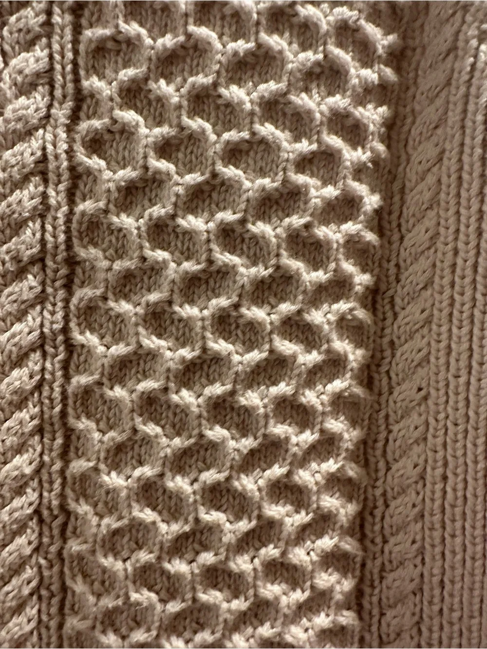 Nautica Cream Cable Knit Turtleneck Sweater Vest